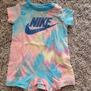 Nike Newborn Romper in Blue and Pink